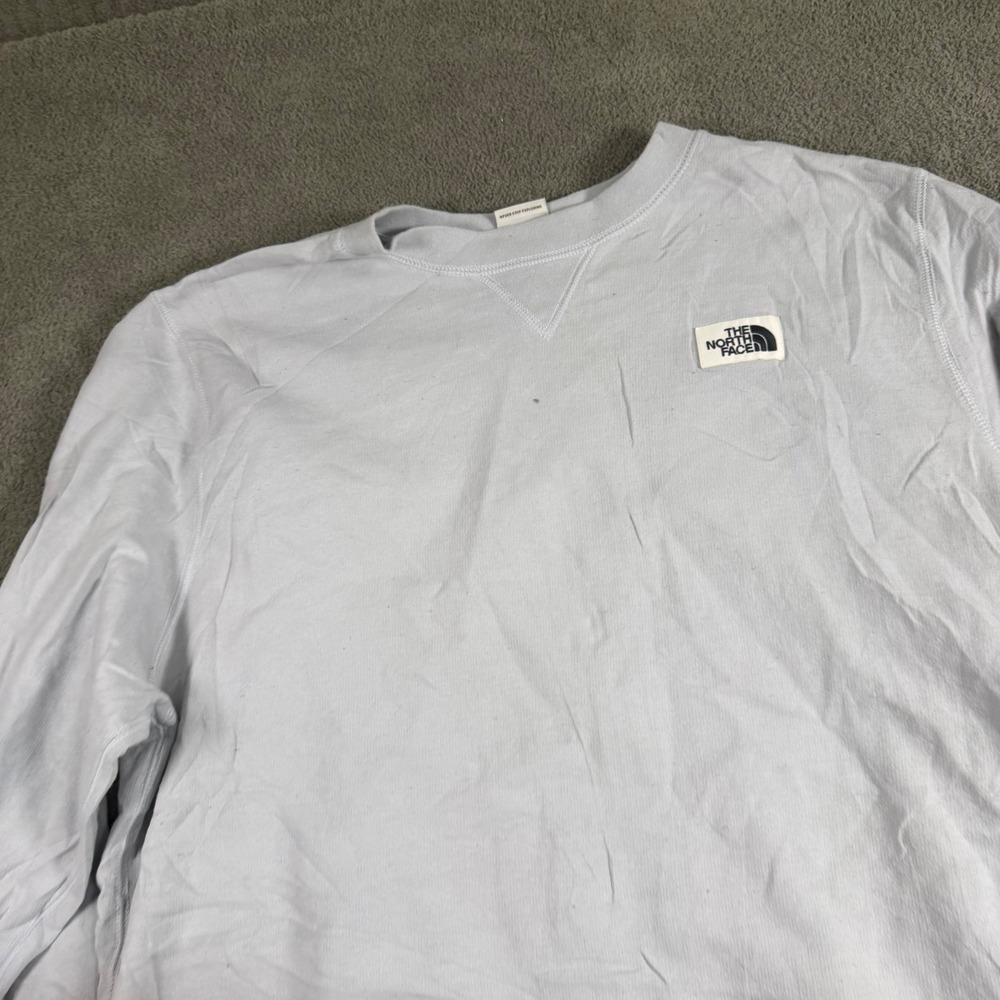 The North Face Womens Heritage Patch‎ Crewneck Sweatshirt Light Blue XXL 8474